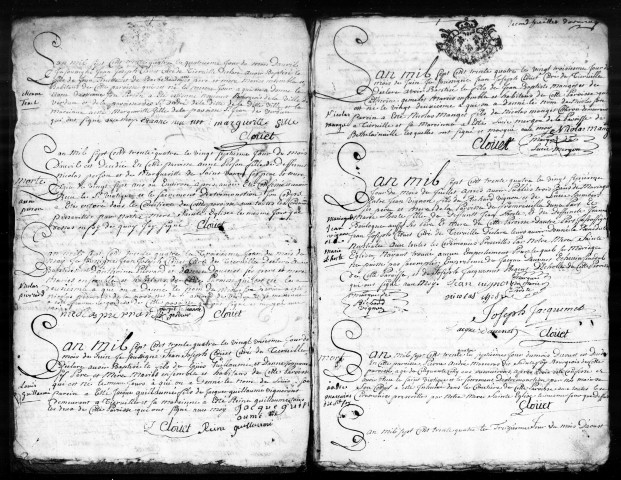 Baptêmes, Mariages, Sépultures (1734-1750)