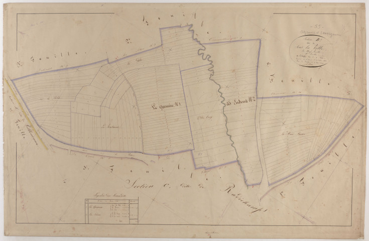 AZANNES - Section B - Sous la Ville - feuille 01