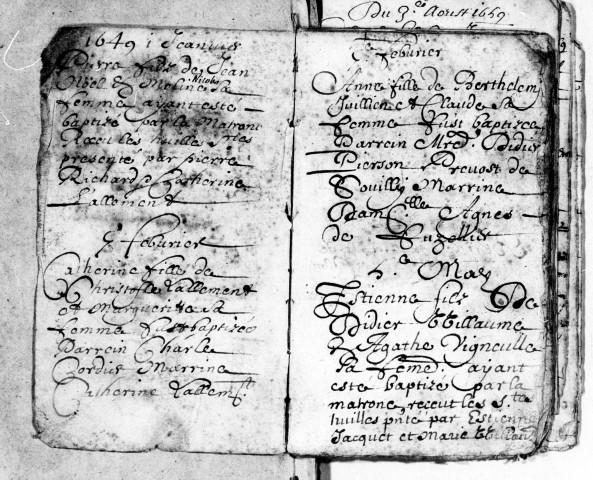 Baptêmes, Mariages, Sépultures (1649-1751)
