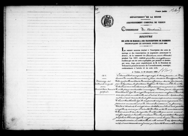 Mariages (1891-1891)