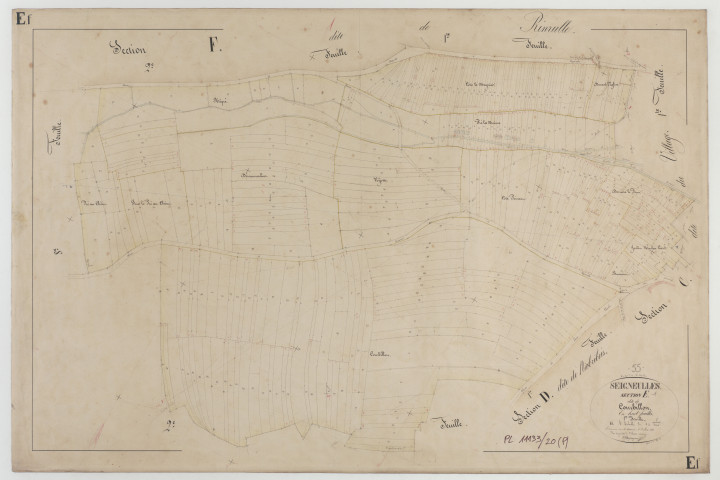 SEIGNEULLES - Section E de Courbillon feuille 01