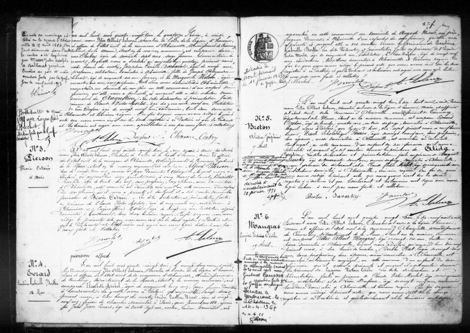 Naissances, Mariages, Décès (1883-1892)