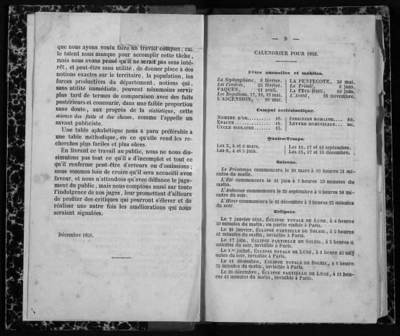 Annuaire statistique du département de la Meuse 1852