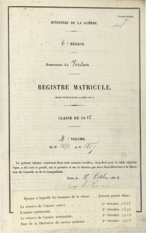 1882 -Registre matricules n° 1475-1817 [et aussi cantons de Briey et Chambley]