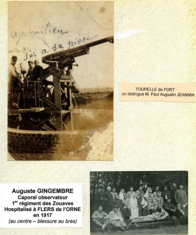 Photographies, cartes postales, correspondance concernant les anciens combattants de Resson, entre autres Julien Bouillon.