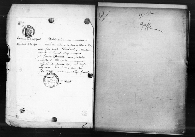 Naissances, Mariages, Décès (1853-1862)