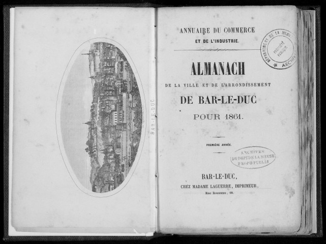 Almanach de la ville et de l'arrondissement de Bar-le-Duc 1861-1862