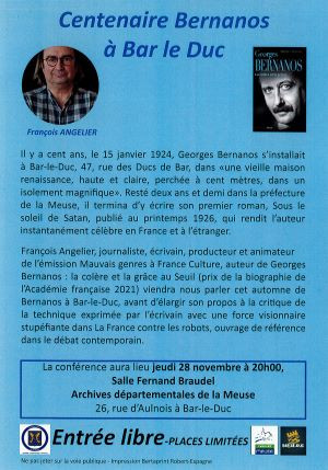 Flyer conférence « Bernanos »