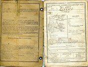 Registre militaire, certification de médaille de guerre, lettres relatifs à Alfred Ziller.