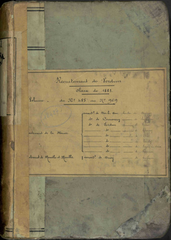 1881 - Registre matricules n° 485-969