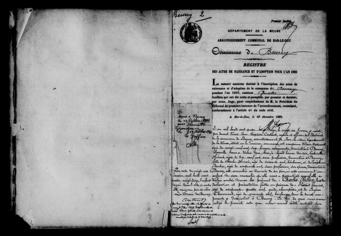 Naissances, Mariages, Décès (1893-1902)