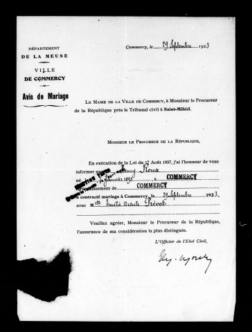 Naissances, Mariages, Décès (1893)