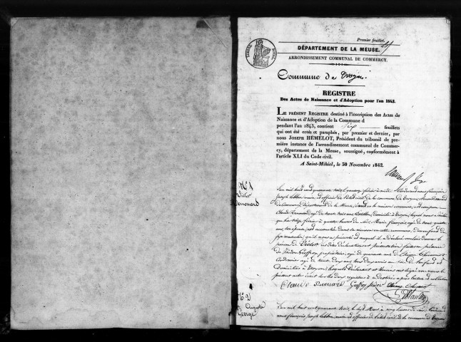 Naissances, Mariages, Décès (1843-1847)