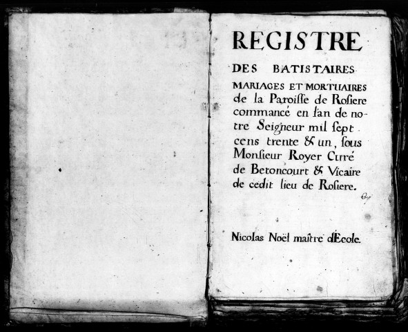 Baptêmes, Mariages, Sépultures (1731-1776)