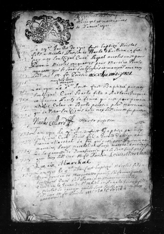 Baptêmes, Mariages, Sépultures (1711-1727)