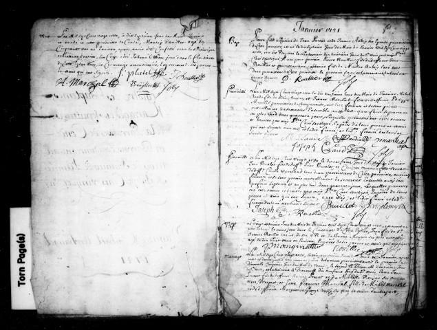 Baptêmes, Mariages, Sépultures (1721-1730)