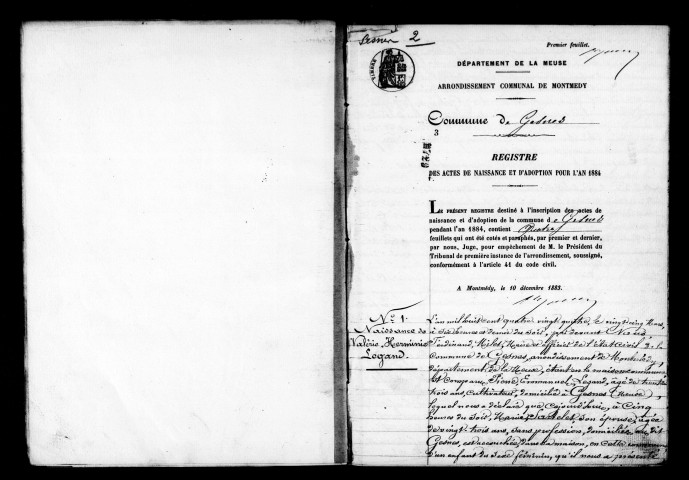 Naissances, Mariages, Décès (1883-1892)