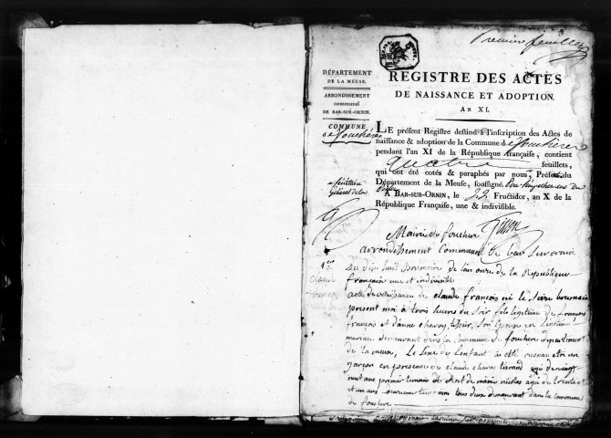 Naissances, Mariages, Décès (1802-1812)