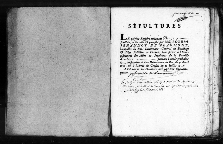 Baptêmes, Mariages, Sépultures (1749-1792)