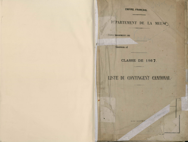 1867 - Registre et répertoire alphabétique