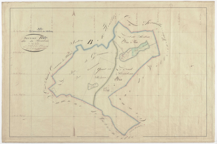 GRIMAUCOURT-EN-WOEVRE - Section B - du Bourbeau - feuille 02