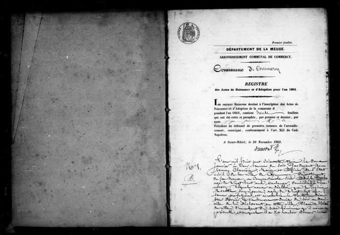 Naissances, Mariages, Décès (1863)