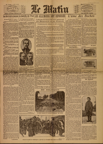Revues : 8 brochues "Patrie", 3 journaux datant de 1914 : "Le matin", "Excelsior", "La métropole".