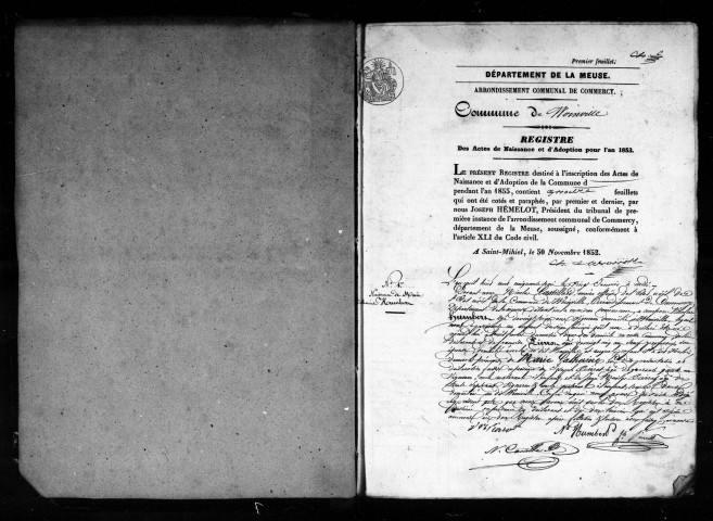 Naissances, Mariages, Décès (1853-1862)