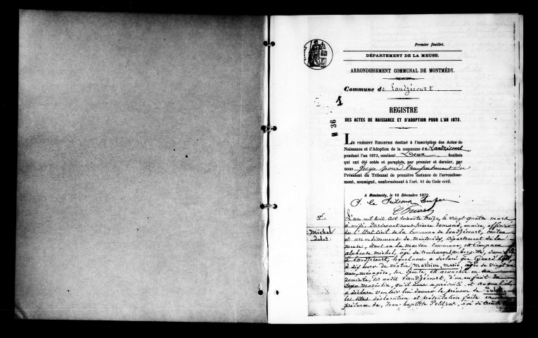 Naissances, Mariages, Décès (1873-1886)