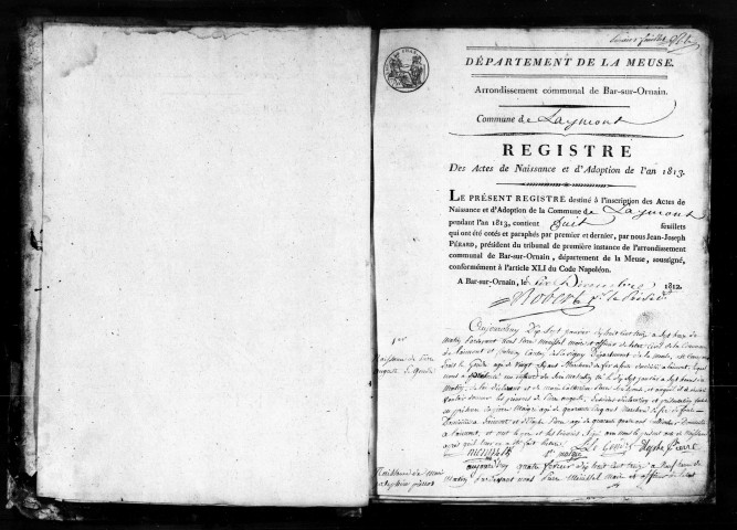 Naissances, Mariages, Décès (1813-1822)