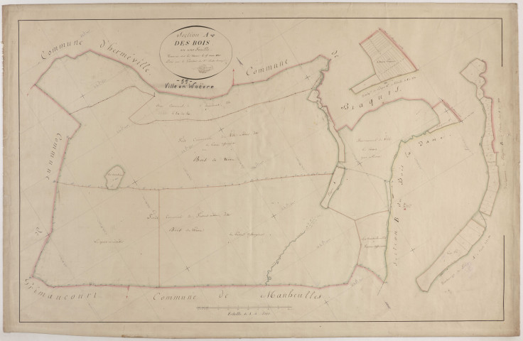 VILLE-EN-WOEVRE - Section A - des Bois - feuille U