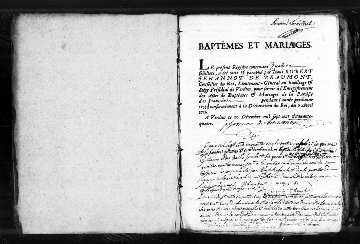 Baptêmes, Mariages, Sépultures (1755-1791)