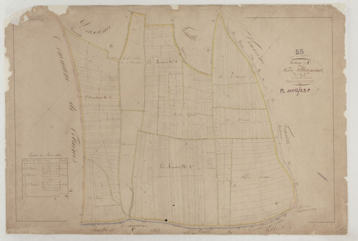 LIGNY-EN-BARROIS - Section A vers Villeroncourt feuille 01