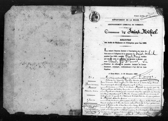 Naissances, Mariages, Décès (1869-1870)