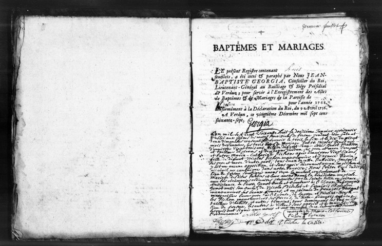 Baptêmes, Mariages, Sépultures (1768-1792)
