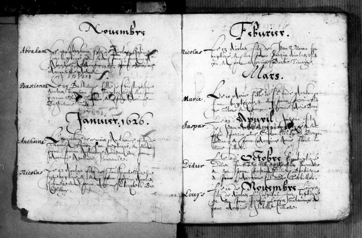 Baptêmes, Mariages, Sépultures (1608-1687)