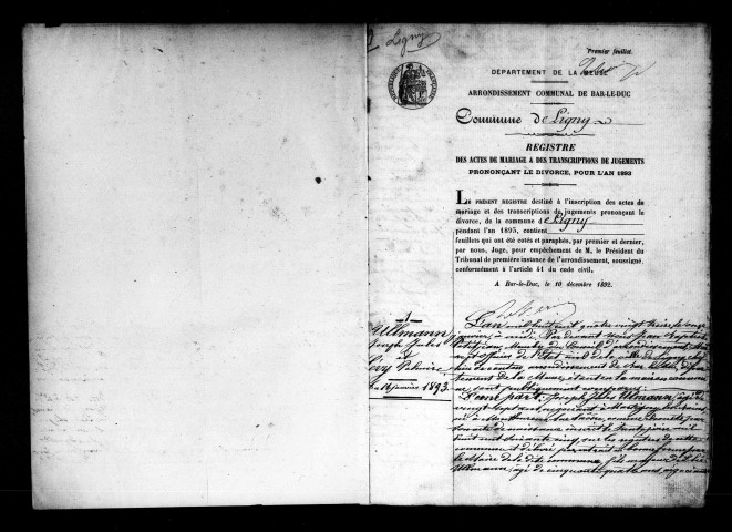 Mariages (1893-1902)