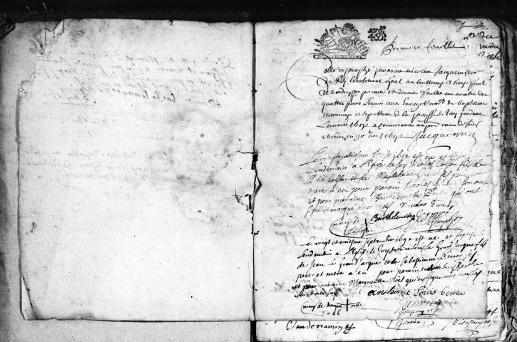 Baptêmes, Mariages, Sépultures (1692-1753)