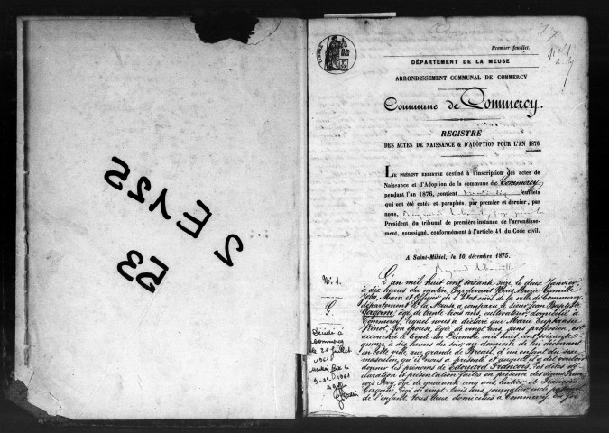 Naissances, Mariages, Décès (1876)