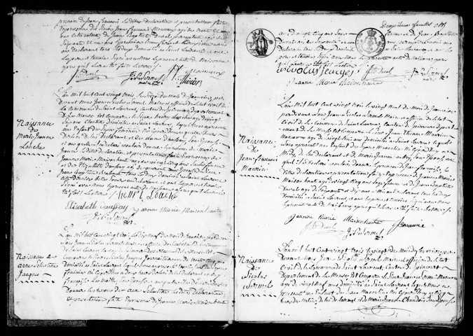 Naissances, Mariages, Décès (1823-1832)