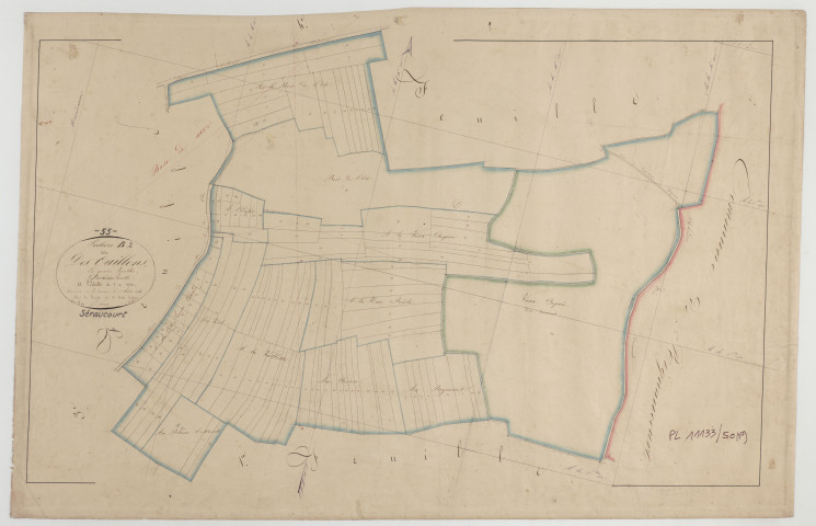 SERAUCOURT - Section B des Ouillons feuille 02