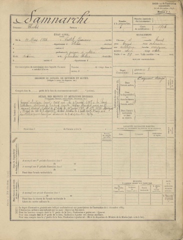 1906 - Etrangers à la subdivision : matricules n° 1-496