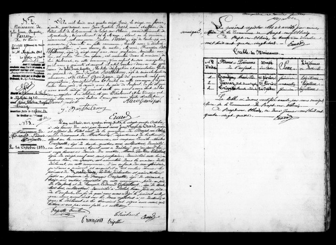 Naissances, Mariages, Décès (1883-1892)