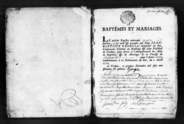 Baptêmes, Mariages, Sépultures (1776-1791)