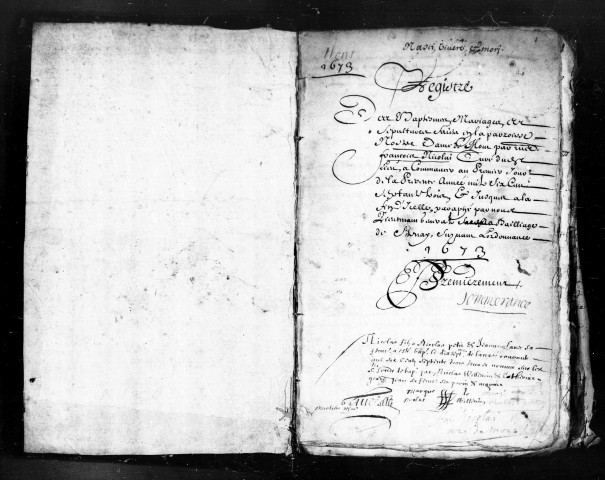 Baptêmes, Mariages, Sépultures (1673-1763)