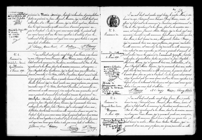 Naissances, Mariages, Décès (1893-1902)