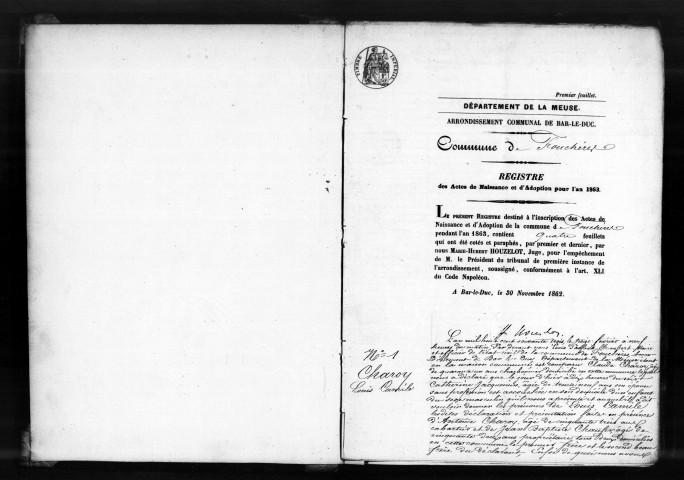 Naissances, Mariages, Décès (1863-1872)