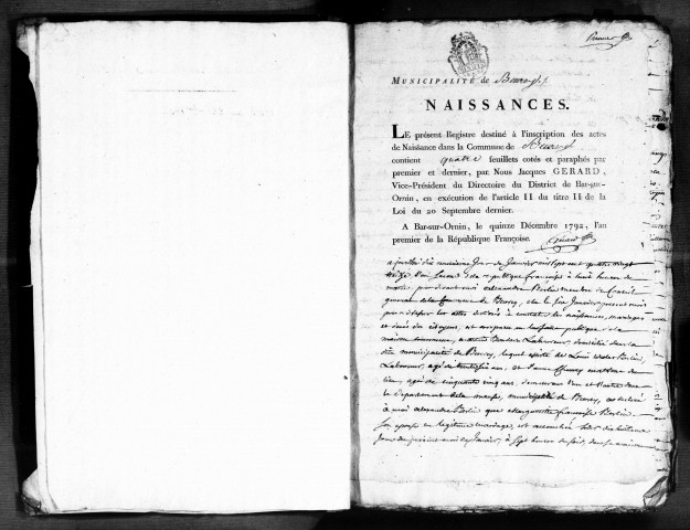 Naissances, Mariages, Décès (1793-1802)