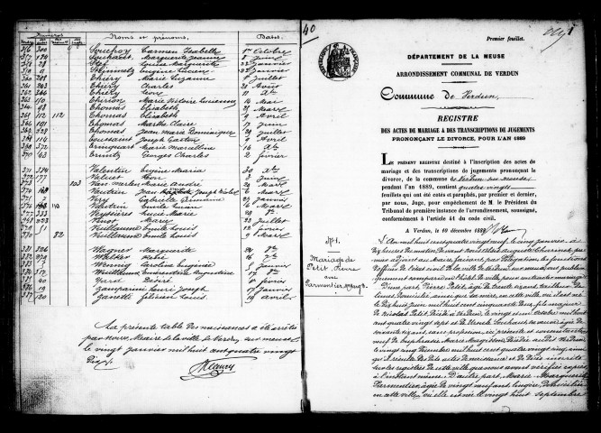 Mariages (1889-1889)