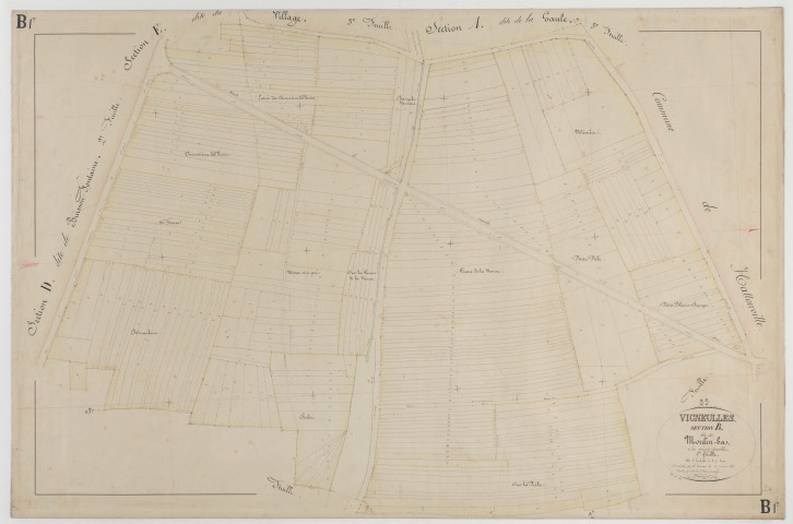 VIGNEULLES-LES-HATTONCHATEL - Section B du Moulin-Bas feuille 01